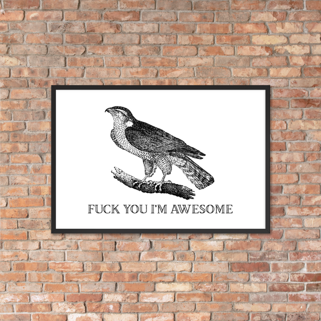 Fuck You I'm Awesome Framed Poster